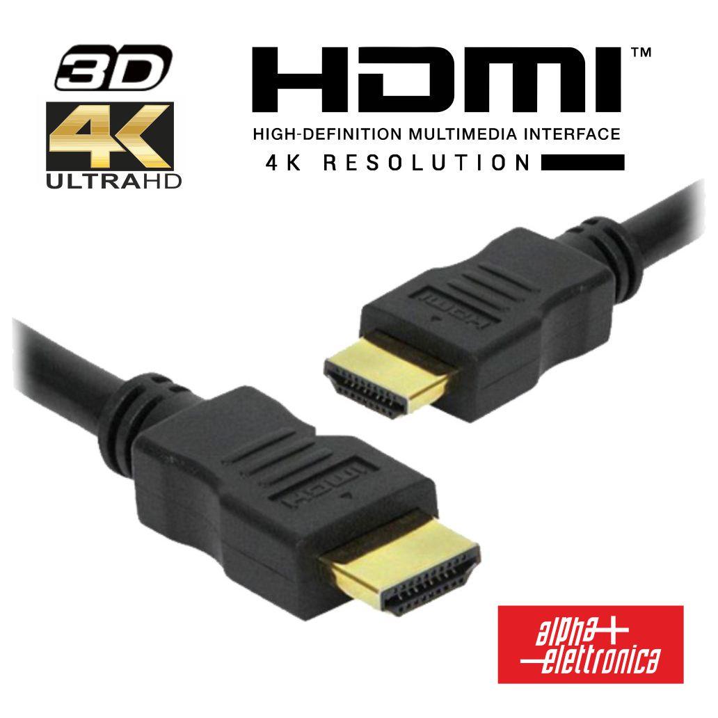 Cabo HDMI Dourado Macho / Macho 2.2 4K Preto 7.5m ALPHA