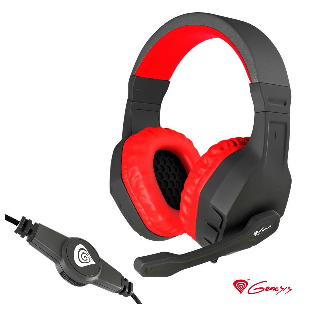 Headset Gaming Preto/Vermelho ARGON 200 GENESIS
