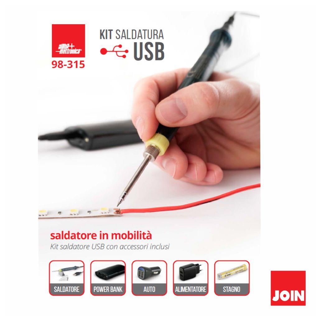 Kit Soldadura USB Ferro 8W Solda/Alimentador/Powerbank