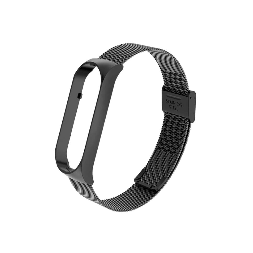 Bracelete Xiaomi Mi Band 5 Aço Inoxidável Preto