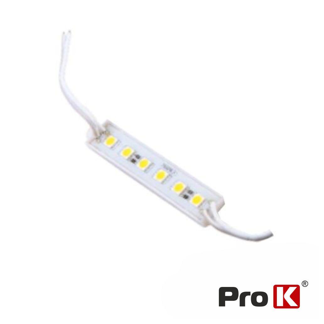 Módulo C/ 6 LEDS 5050 3W Azul 270Lm 12V IP65 PROK