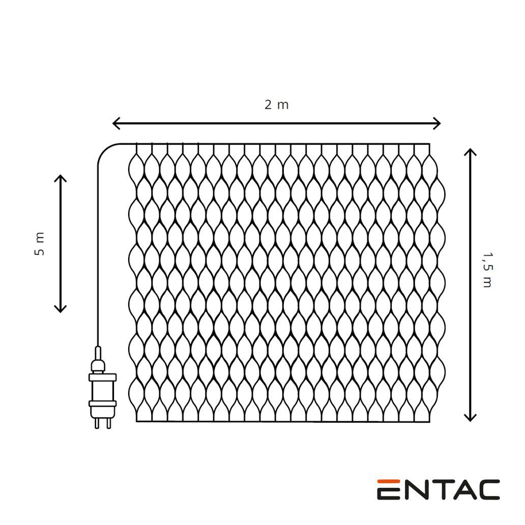 Luz de Natal 160 LEDS 6400K Rede 220V 2x1.5m ENTAC