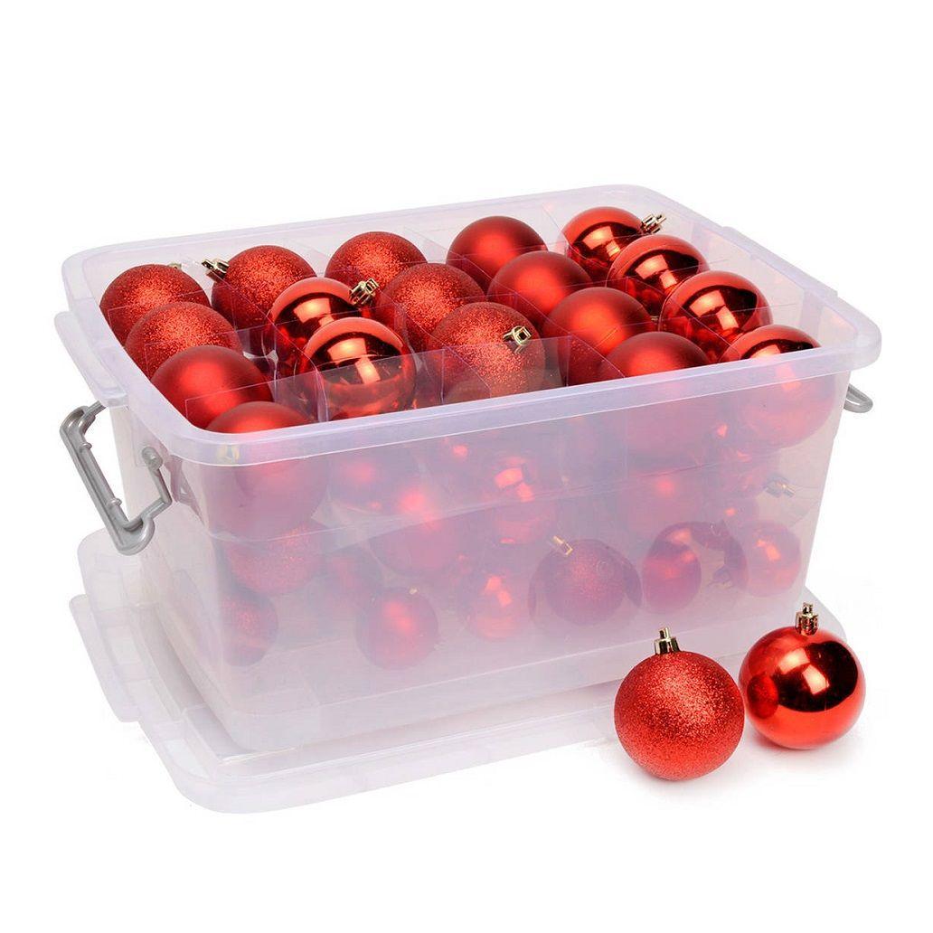Conjunto De 70 Bolas De Natal Vermelhas