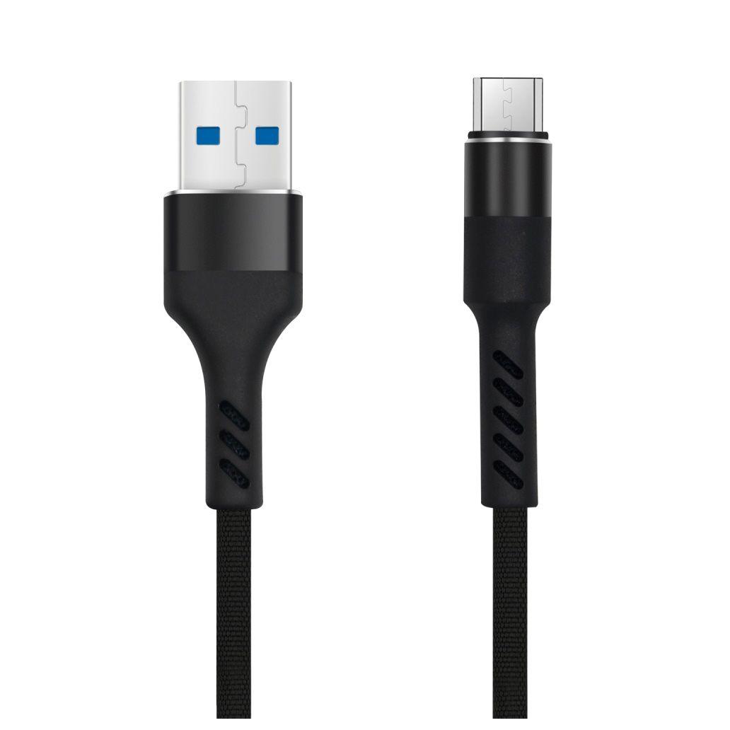 Cabo USB-A 2.0 2A Macho / Micro USB-B Preto 1m