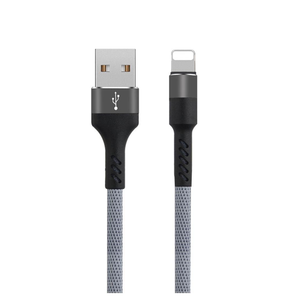 Cabo USB-A 2.0 2A Macho / Micro USB-B Cinza 1m