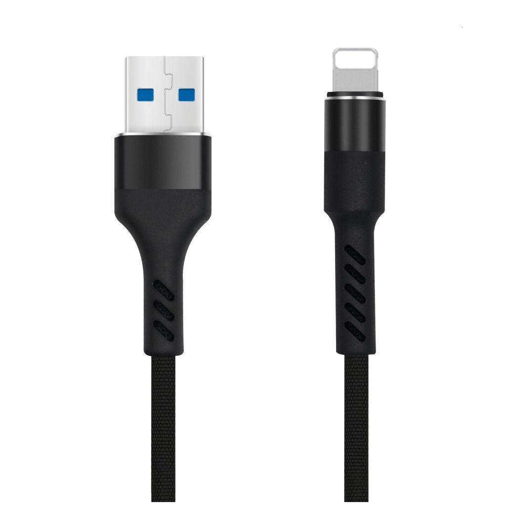 Cabo USB-A 2.0 2A Macho / Lightning Preto 1m