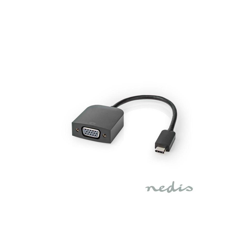 Cabo USB-C Macho / VGA Fêmea 0,2 m Preto NEDIS