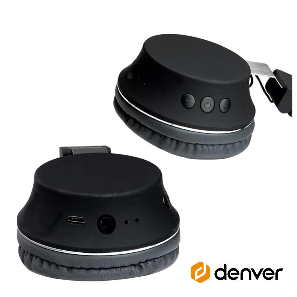 Auscultadores Bluetooth S/ Fios Preto Denver