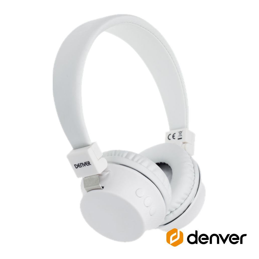 Auscultadores Bluetooth S/ Fios Branco Denver