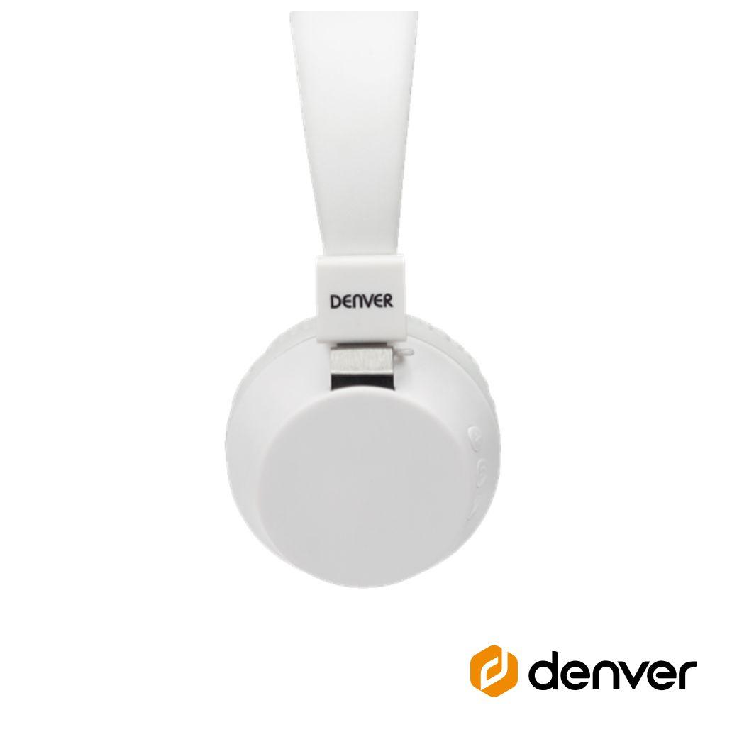 Auscultadores Bluetooth S/ Fios Branco Denver