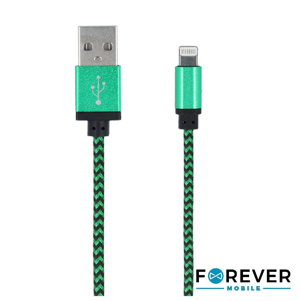 Cabo USB-A 2.0 Macho / Lightning Verde 1M FOREVER