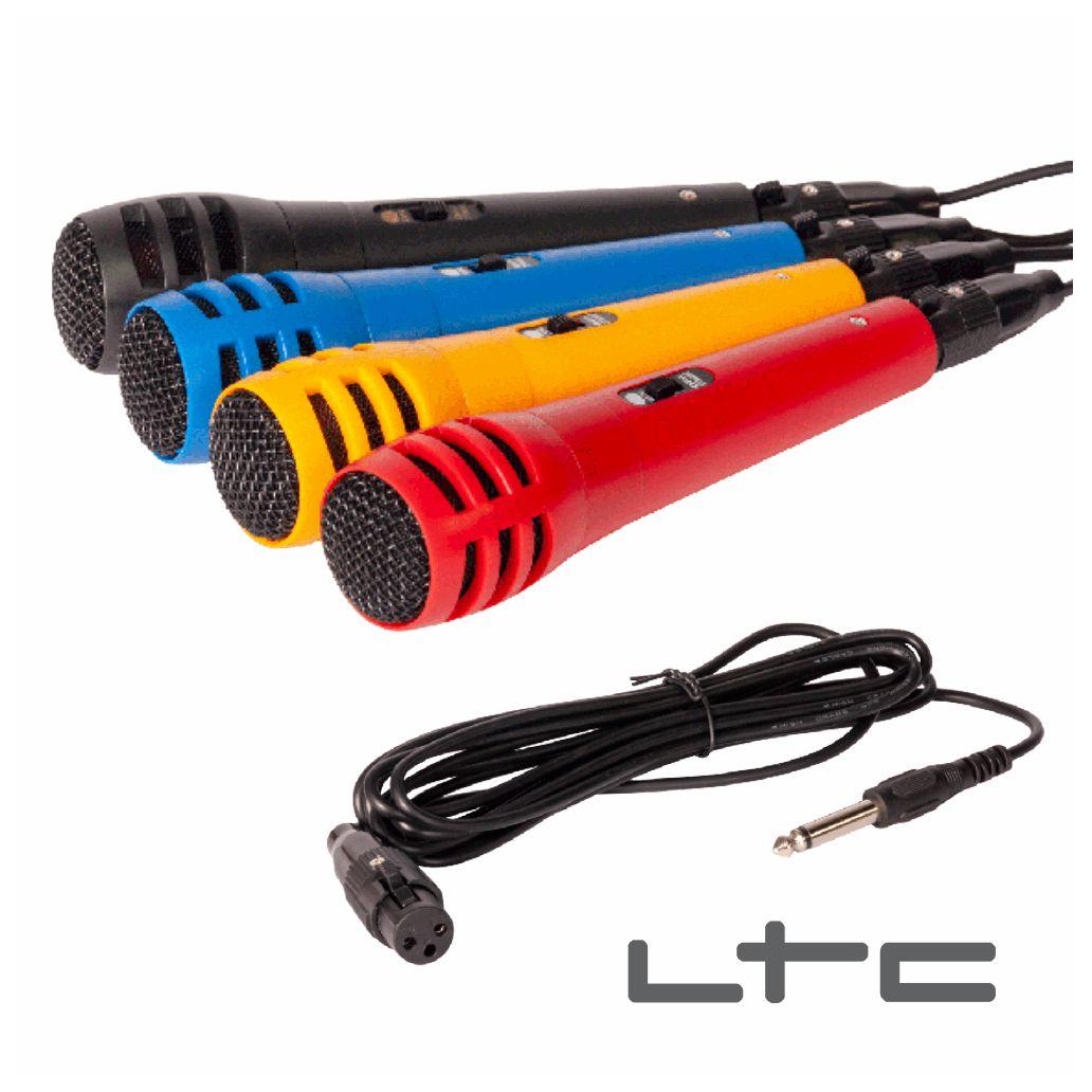 Conjunto 4 Microfones Coloridos LTC