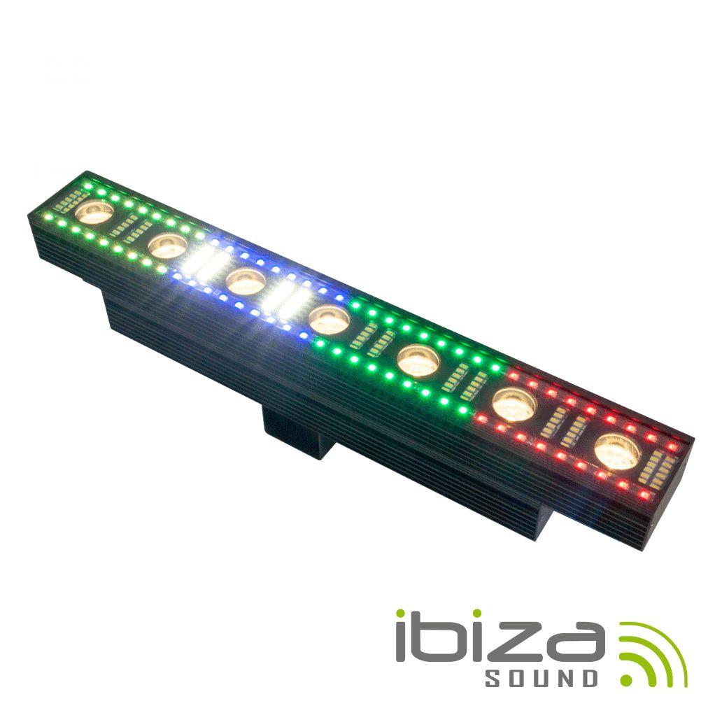 Barra De LEDS 3em1 C/ 7+72+96 LEDS Strobe DMX PoWercon IBIZA