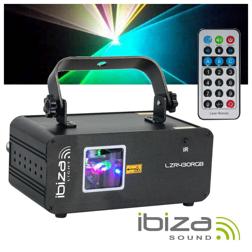 Laser Gráfico Vermelho/Azul/Verde DMX 430mW IBIZA