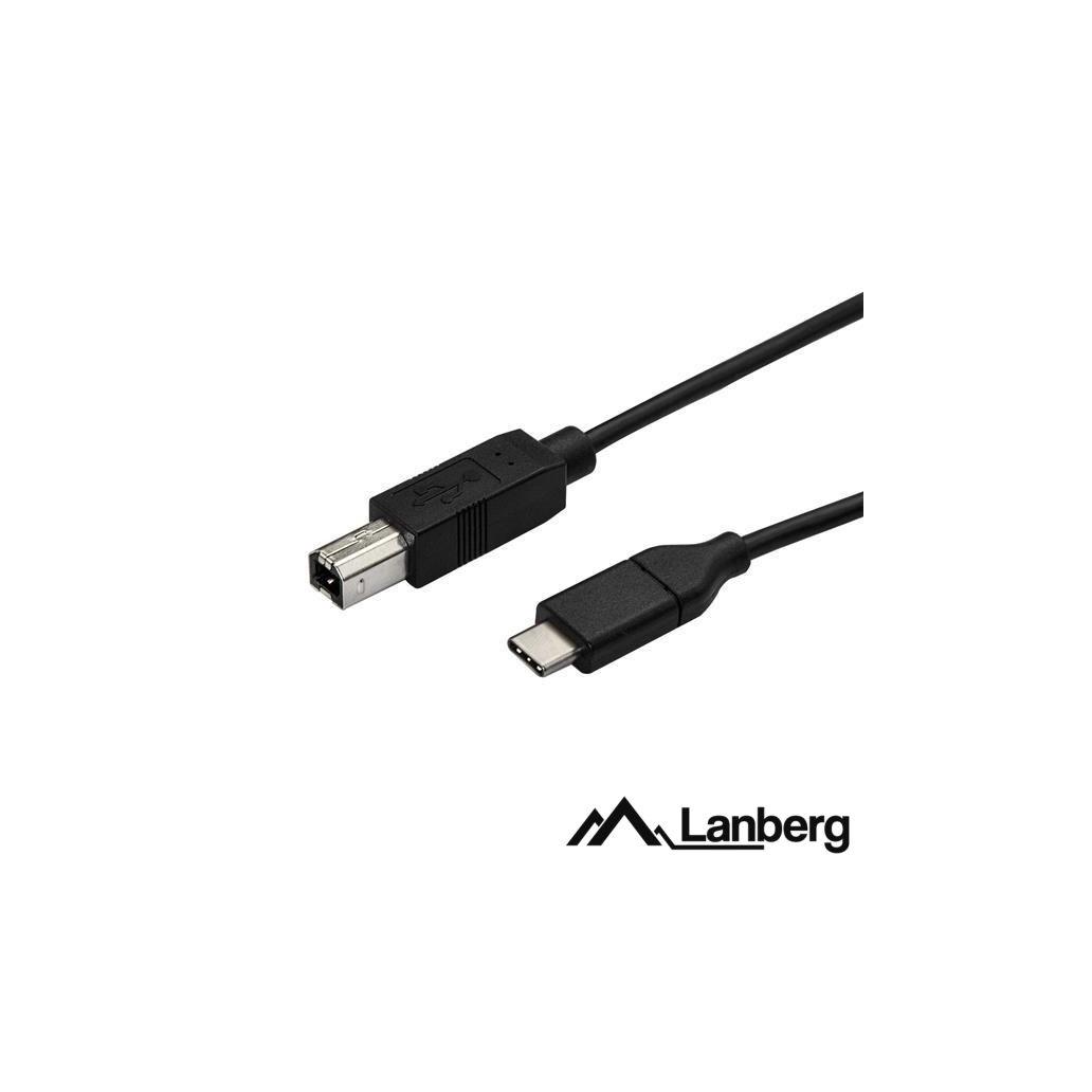 Cabo USB-C 2.0 Macho / USB-B Macho 1.8m LANBERG