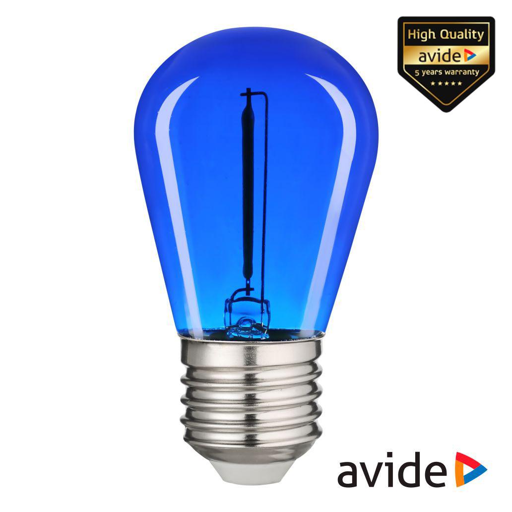 Lâmpada E27 1W 230V LED Filamento Azul 50lm AVIDE