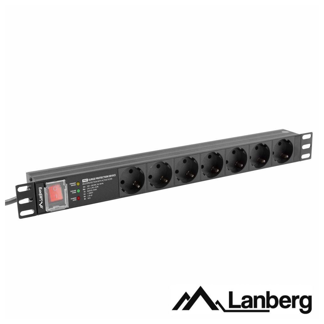 Extensão Eléctrica C/ 7 Saídas Interruptor P/ Rack 19" LANBE