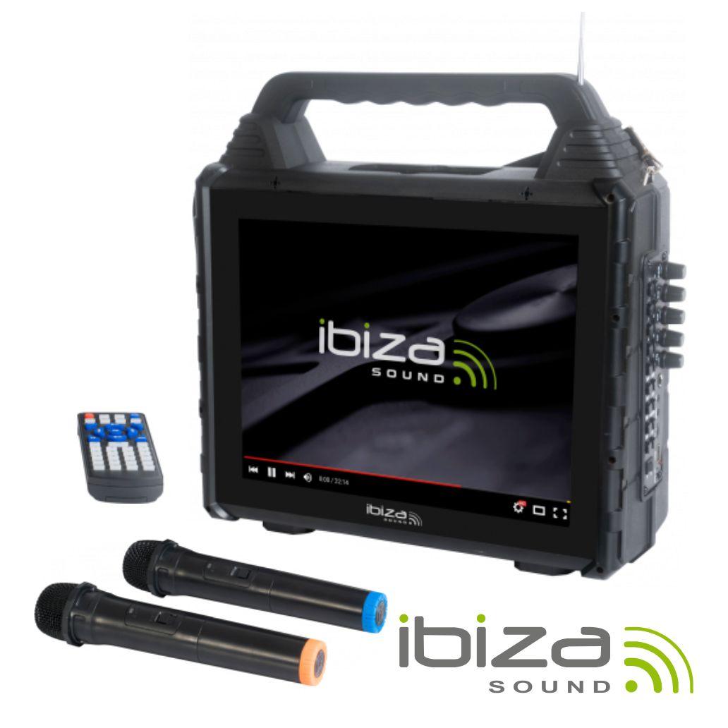 Altifalante Karaoke Portátil C/ Ecrã USB/BT/SD/AUX IBIZA