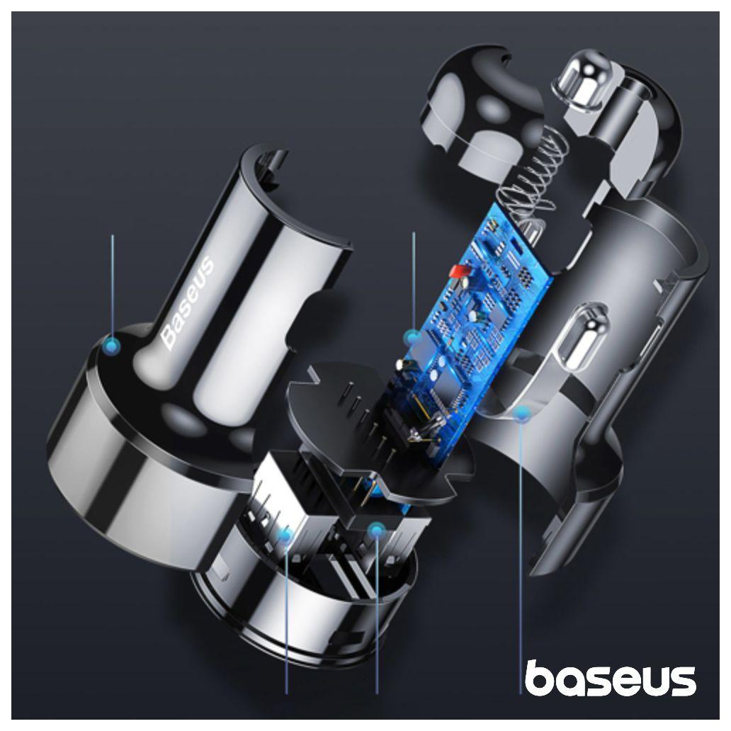 Adaptador Isqueiro PPS USB-A 3.0 / USB-C PD 4.0 BASEUS