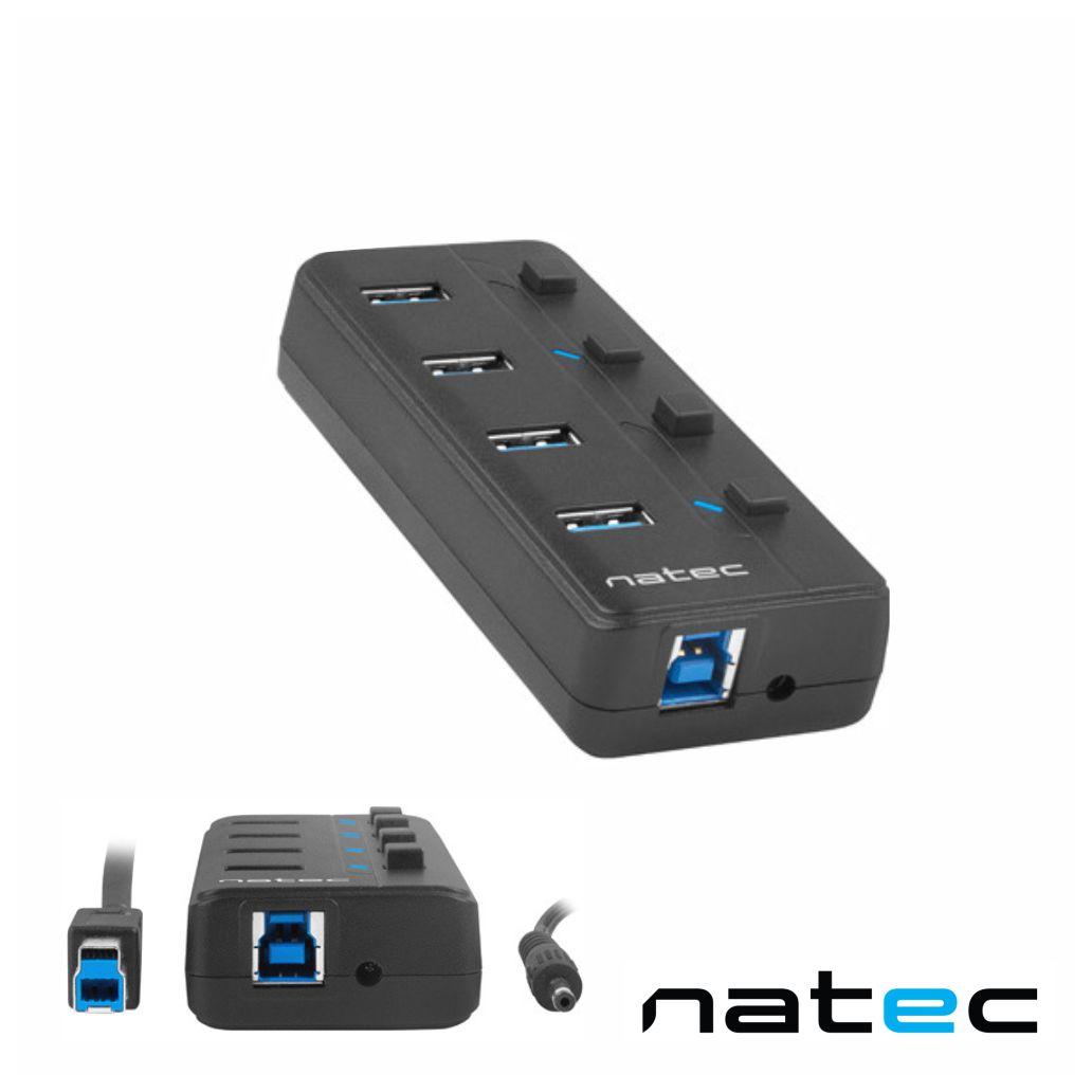 Hub USB 3.0 c/ 4 Portas Interruptores Individuais NATEC