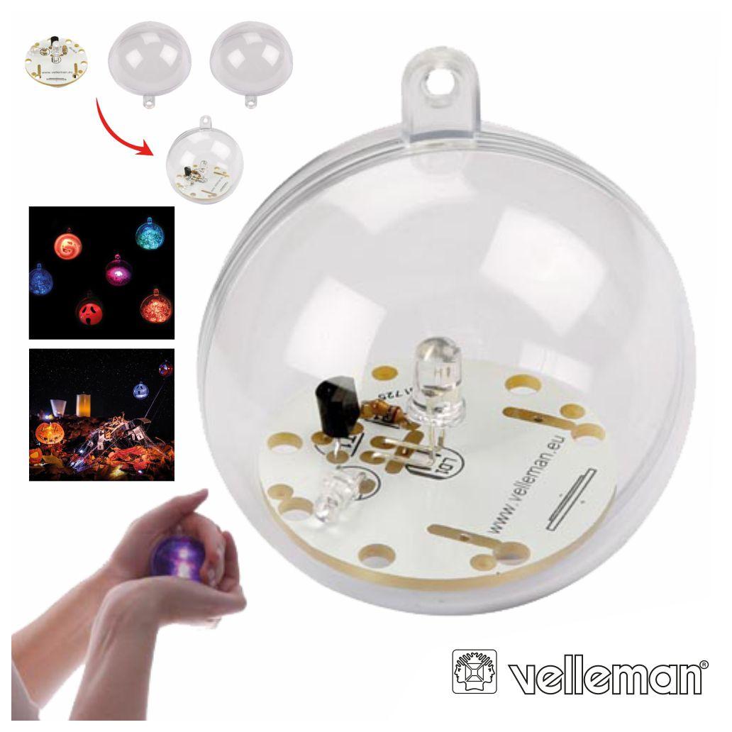 Kit Bola LED RGB C/ Sensor Luz Exterior VELLEMAN