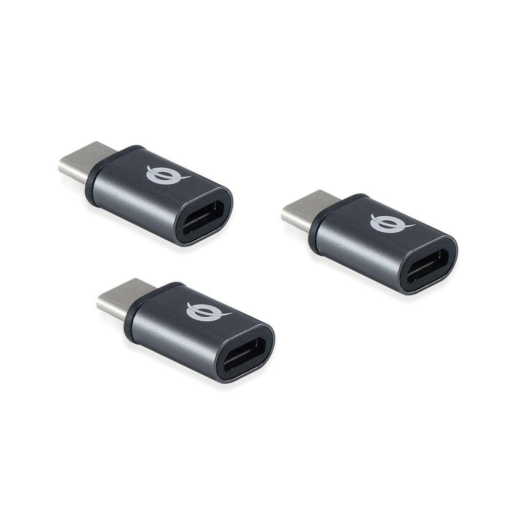 Adaptador Conceptronic Donn USB-C to Micro USB OTG 3Unid.