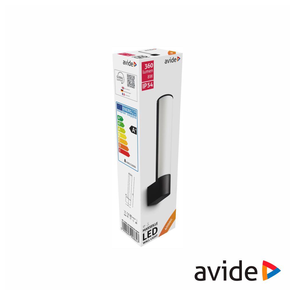 Candeeiro Parede LED 8W 4000K 360lm IP54 AVIDE