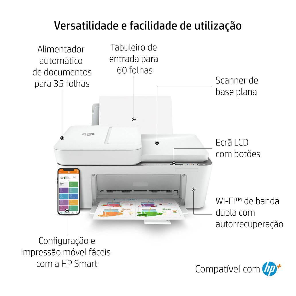 Impressora Multifunções HP Deskjet 4120e WiFi Branca
