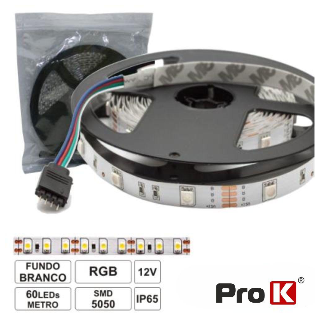 Fita Led 12v Rgb 1m Impermeável Prok