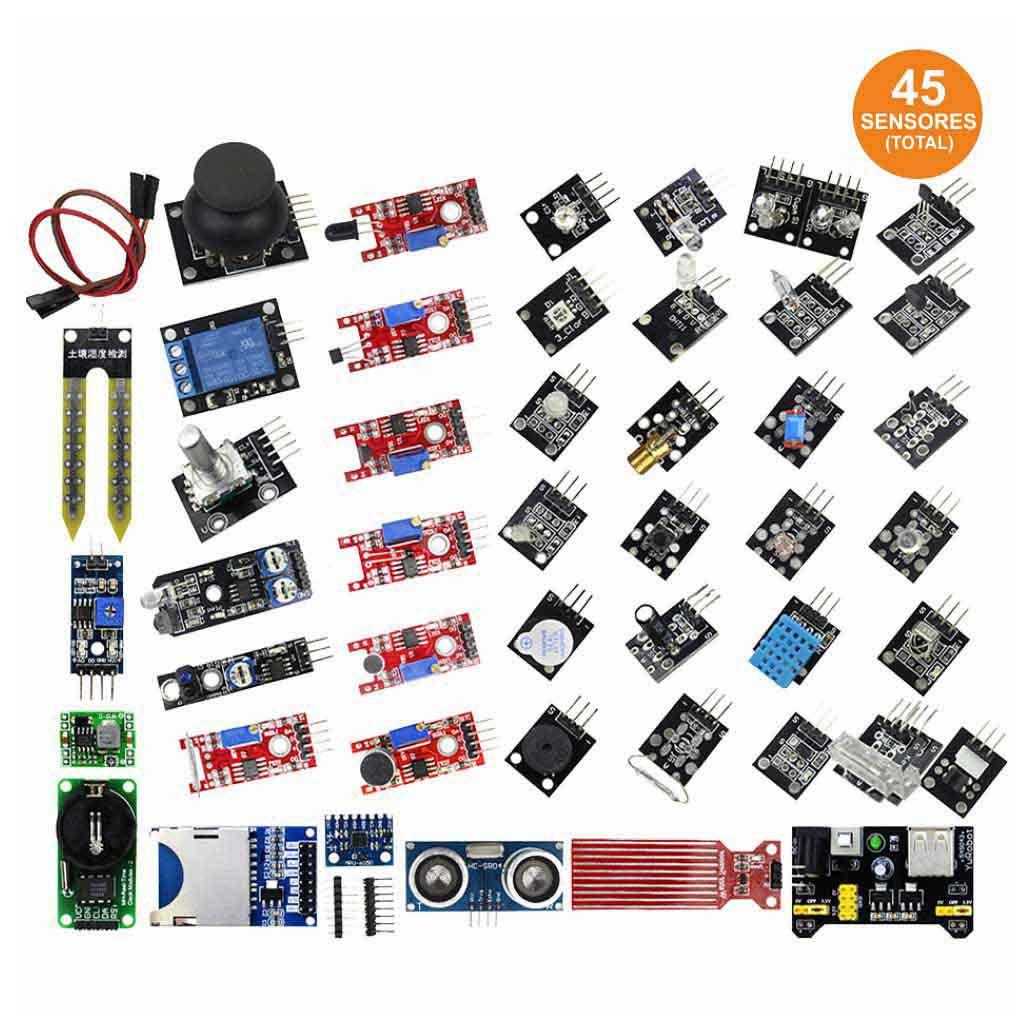 Kit 45 Sensores Diversos P/ Arduino