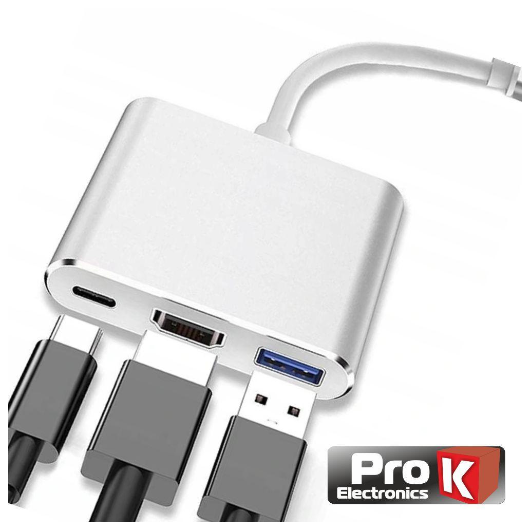Hub USB-C P/ USB-C / USB-A 3.0 / HDMI PROK