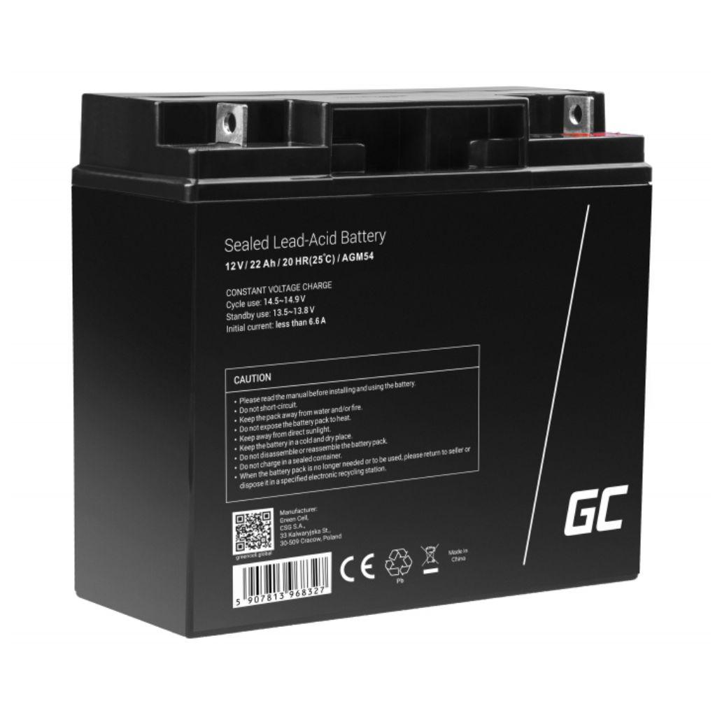 Bateria Chumbo Gel AGM 12V 22A GREEN CELL