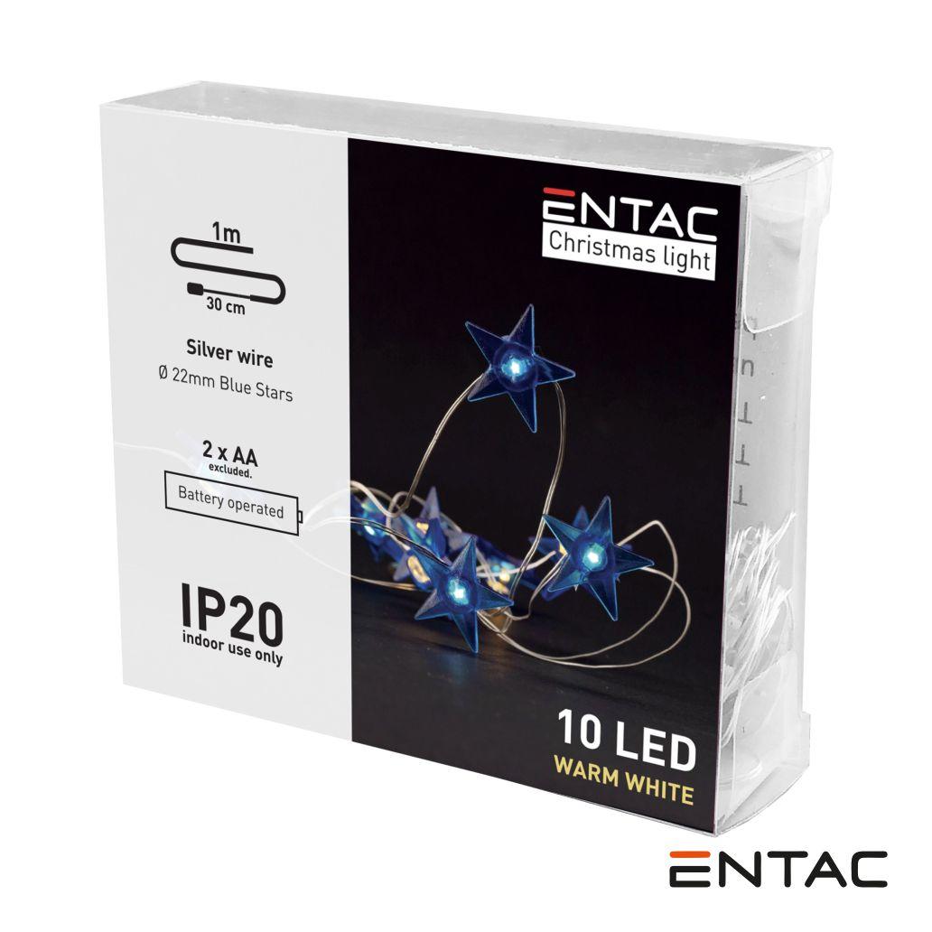 Luz de Natal 10 LEDs Estrela Arame 2xAA 1m ENTAC