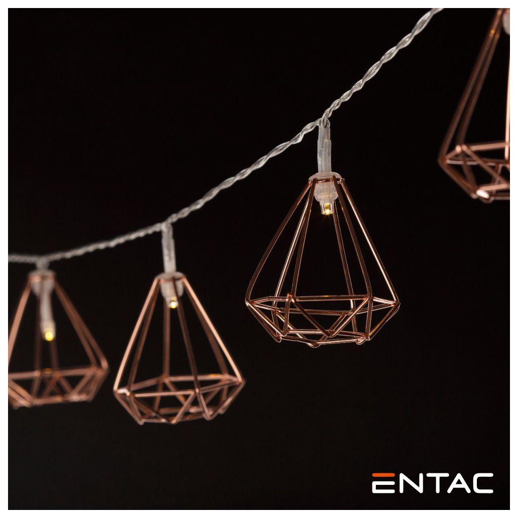 Luz de Natal 10 LEDS Estruturas Metálicas 2xAA 1.65m ENTAC