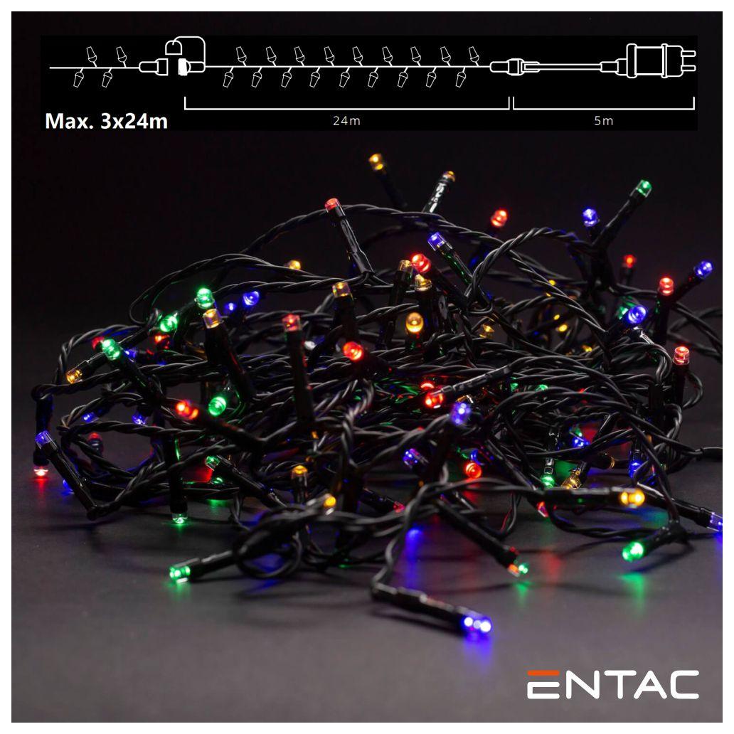 Luz de Natal 240 LEDs Multicor 24m C/ Alimentador ENTAC