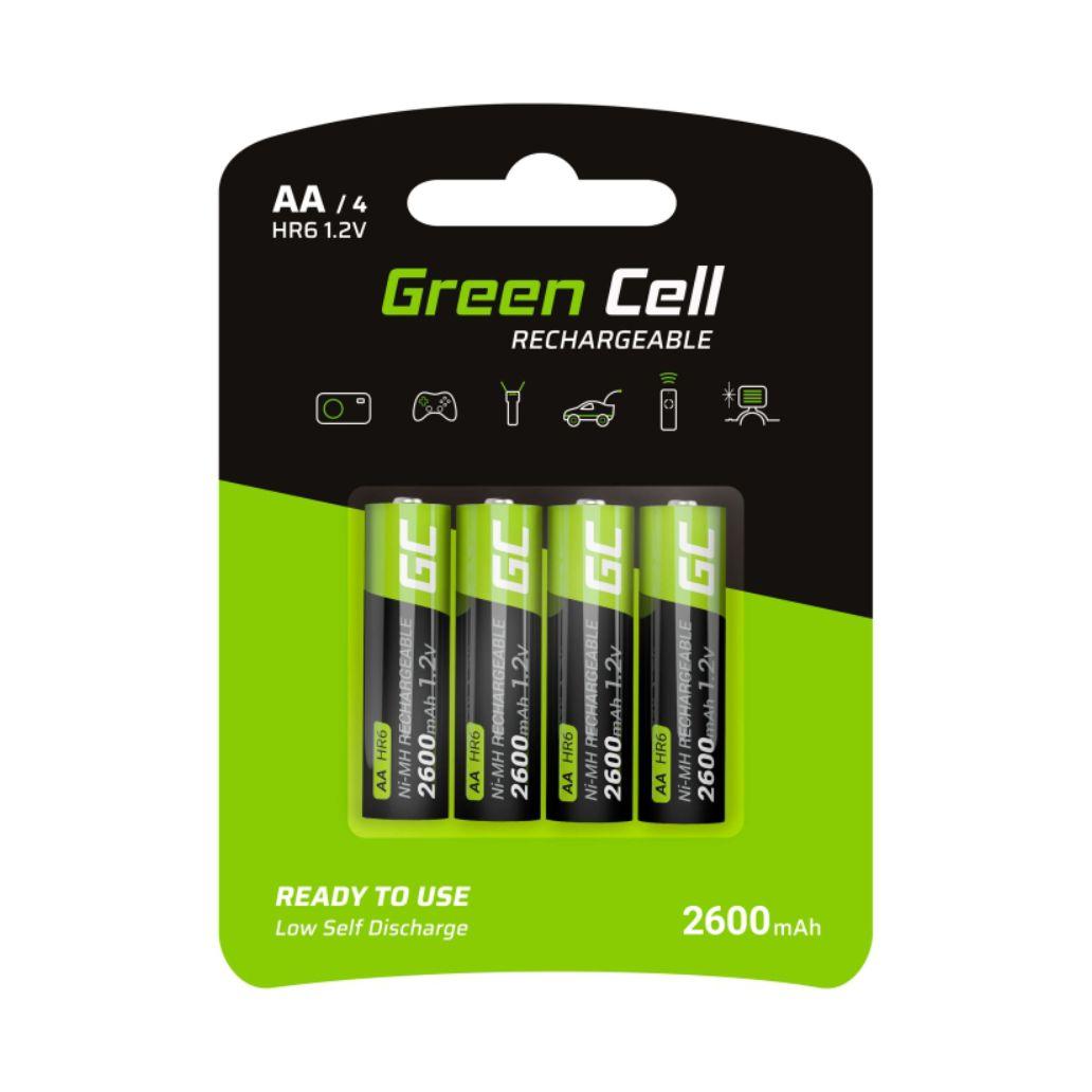 Pilha Recarregável AA 1.2V 2600mA 4x Blister GREEN CELL