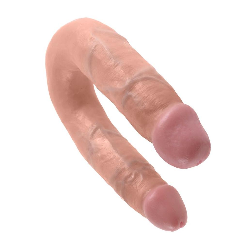 Dildo Duplo King Cock Em U-Shaped Medium Claro