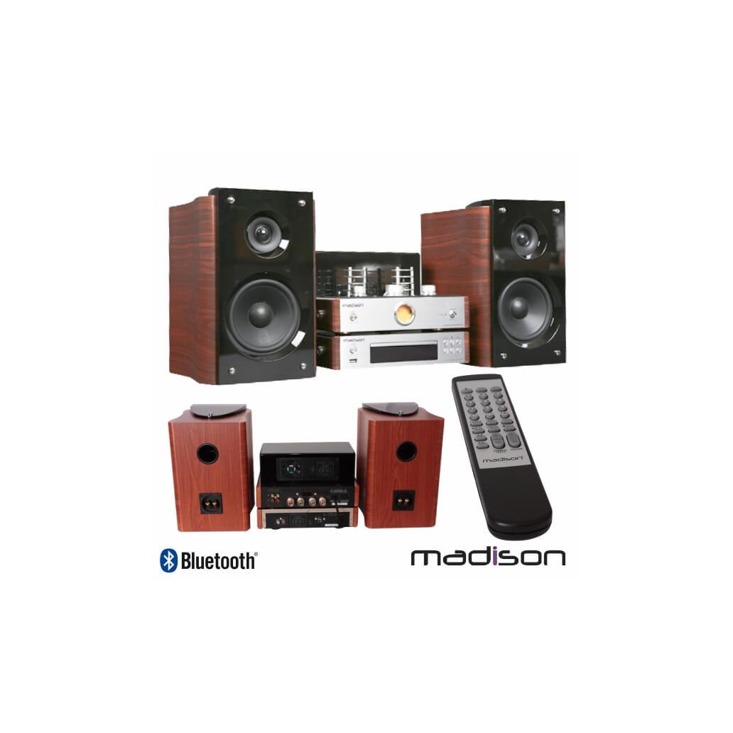 Sistema Áudio A Válvulas 2x80w Vintage Cd/Usb/Bt/Fm Madison