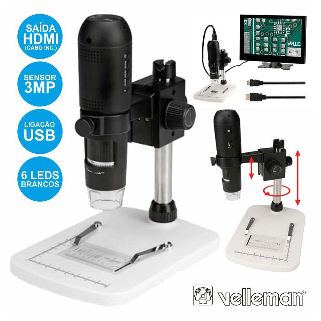 Microscópio Digital 3mp Usb C/ Ampliação 10-200x