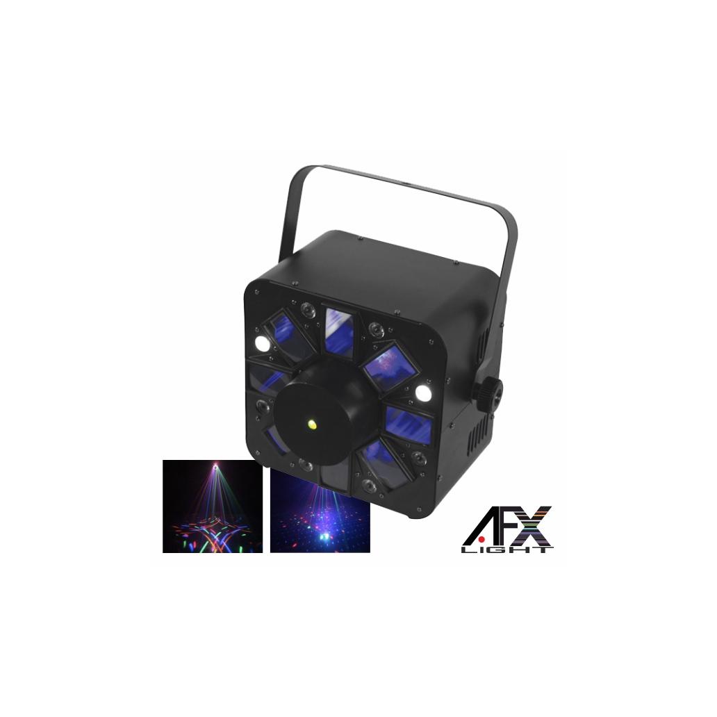 Projetor Luz C/ 5 Leds 3w Rgbaw + 8 Leds Laser Dmx Afxlight