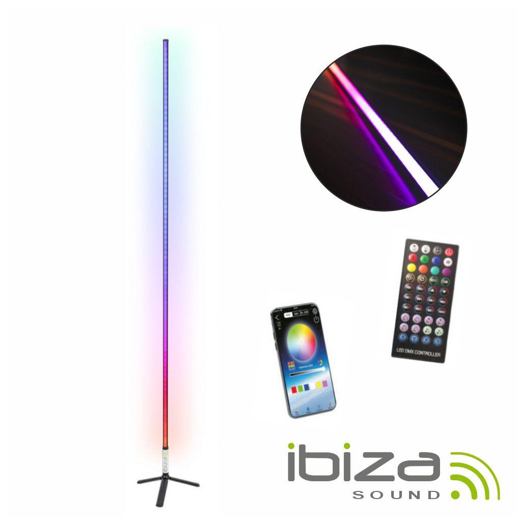 Tubo LED RGB 1.8m Bluetooth C/ Suporte Preto IBIZA