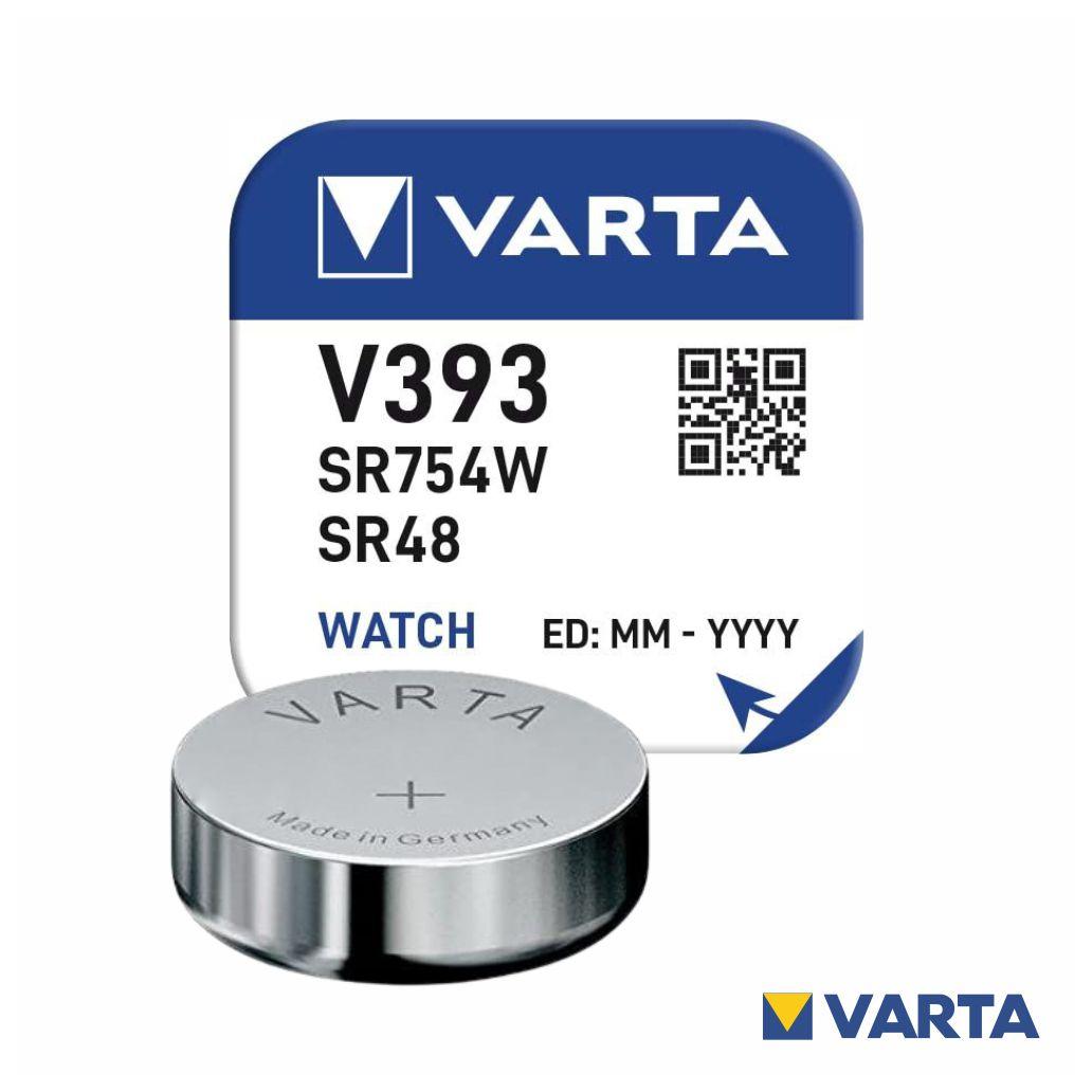 Pilha Óxido Prata Botão V393/SR754W/SR48 1.55V VARTA