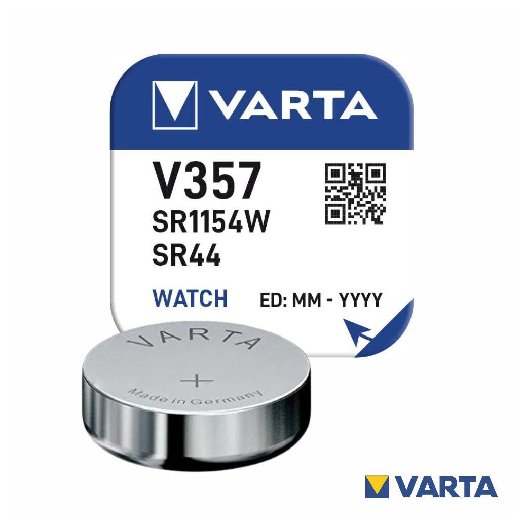 Pilha Óxido Prata Botão V357/SR1154W/SR44 1.55V VARTA