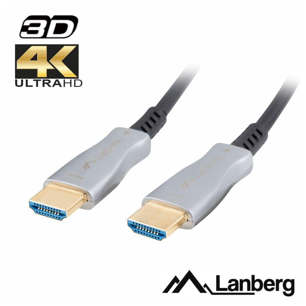 Cabo HDMI Fibra Óptica Dourado Macho / Macho 2.0 4K 40mt