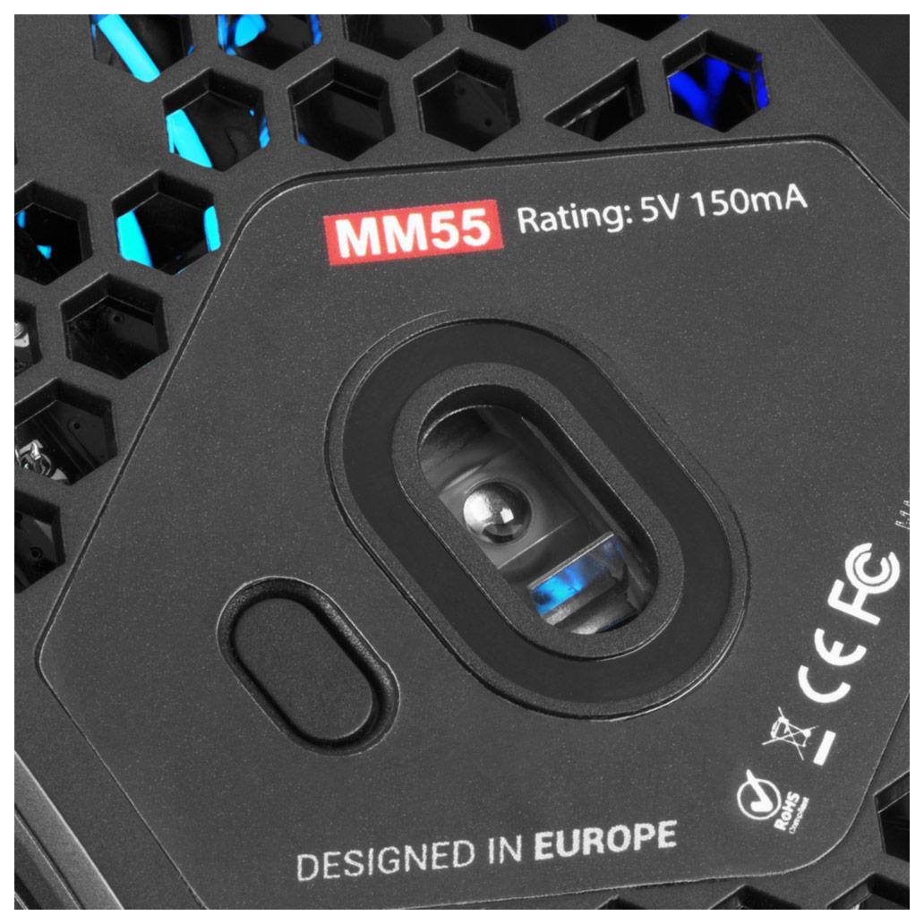 Rato Óptico Mars Gaming MM55 RGB 12800DPI Preto