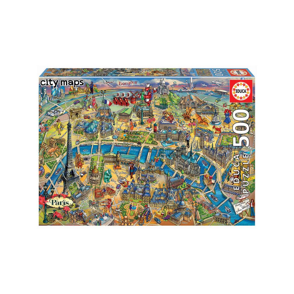 Puzzle 500pcs City Mapas Paris Mapa