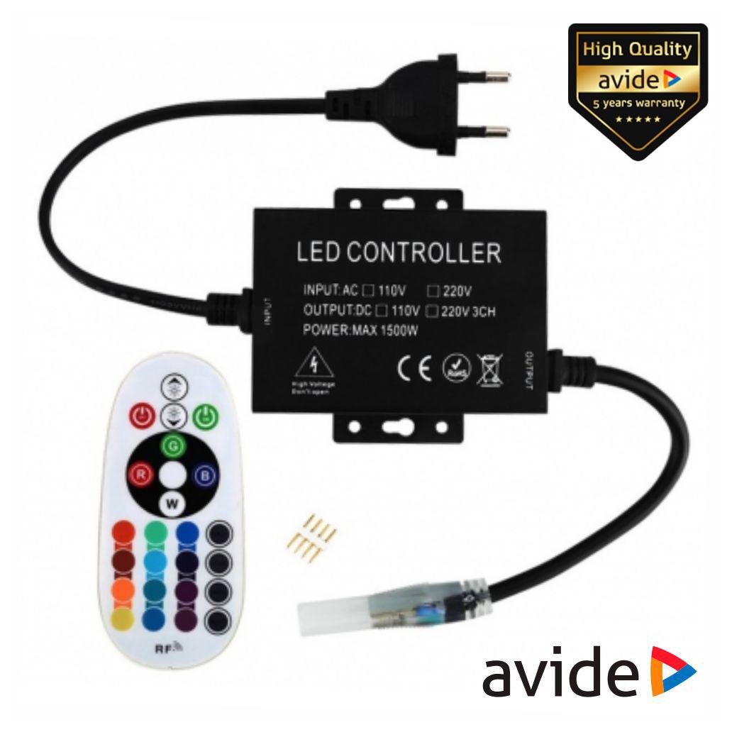 Controlador P/ Fita LEDS RGB 220V C/ Comando AVIDE