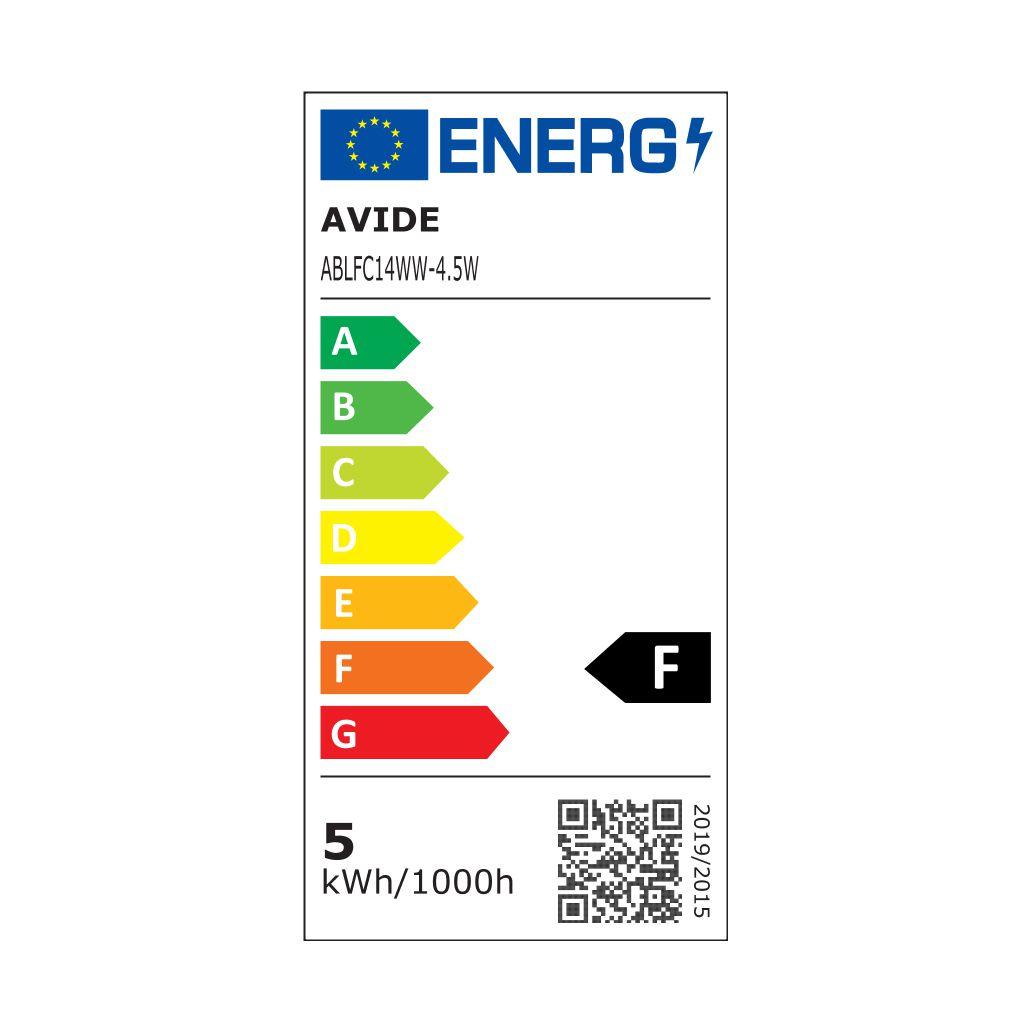 Lâmpada LED E14 Vela Filamento 4.5W 230V 2700K 470lm AVIDE