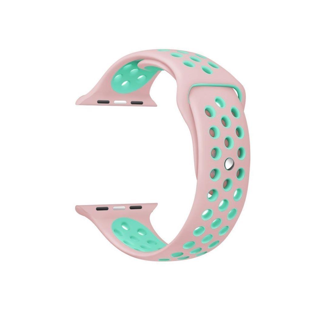 Bracelete Silicone P/ Apple Watch 38/40/41mm Rosa/Turquesa