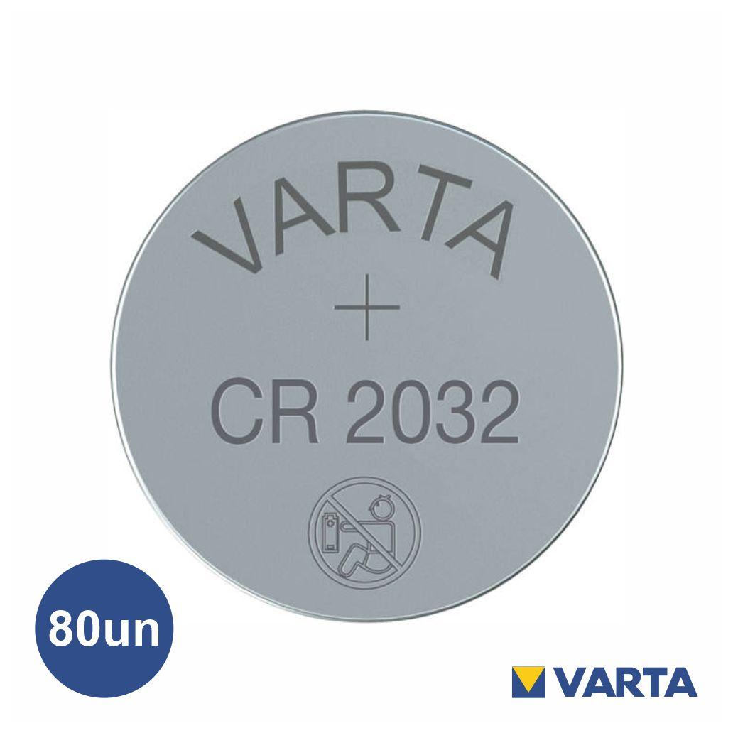 Pilha Lítio Botão CR2032 3V 80x VARTA